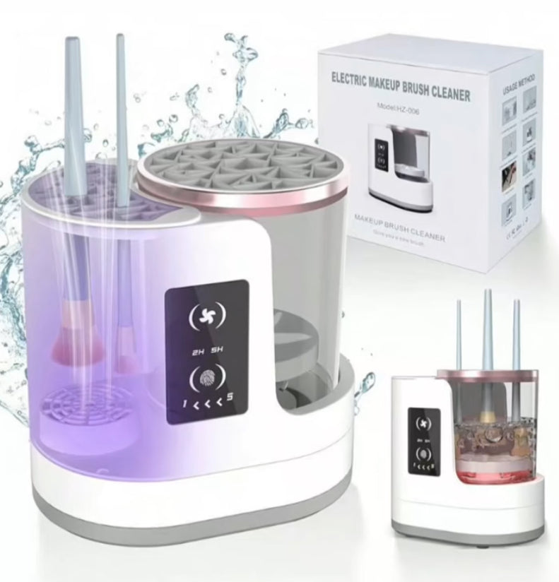 Machine de Nettoyage Électrique pour Pinceaux de Maquillage – Nettoyant Automatique Rechargeable avec Station de Séchage